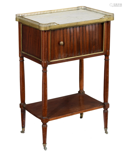 A Louis XVI mahogany veneered occasional table, late