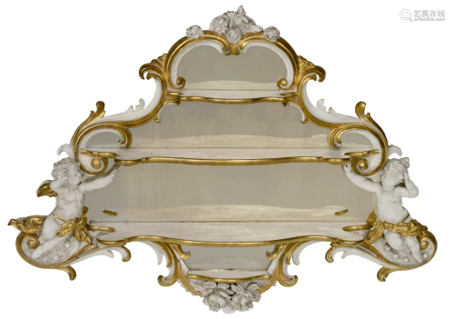 A Rococo style wall cabinet, H 60 - W 86 cmâ€¦