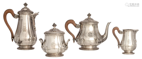 A four-part late 19th - early 20thC French silver