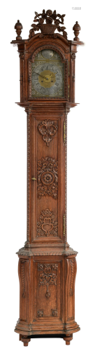 A Neoclassical Mosan longcase clock, late 18thC, H 247