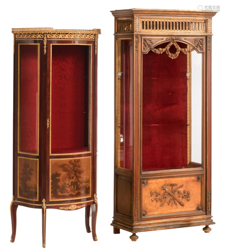 Two Neoclassical display cabinets, H 157 - 172 - W 68