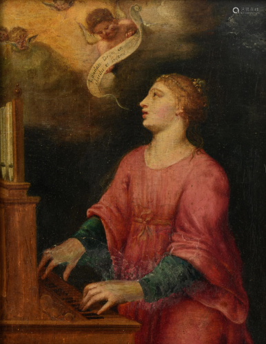 Saint Cecilia, playing the organ, the Southern
