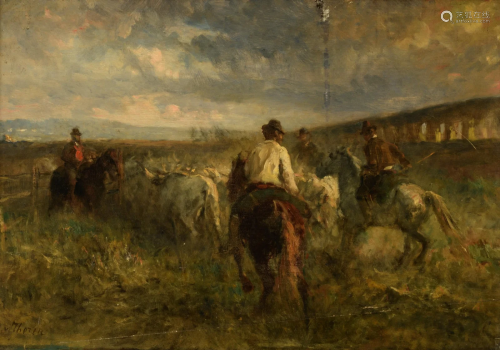 Otto Karl Kasimir von Thoren, herding the cows, 19thC,