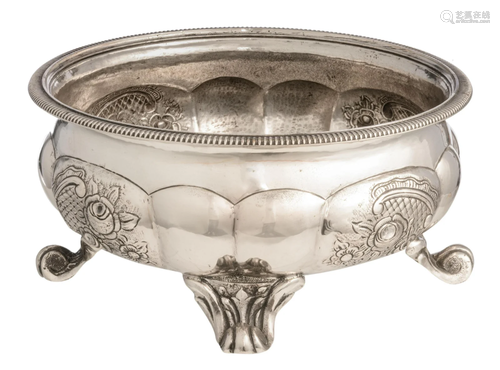 A 19thC Austro-Hungarian silver planter, Ã˜ on top 24,4