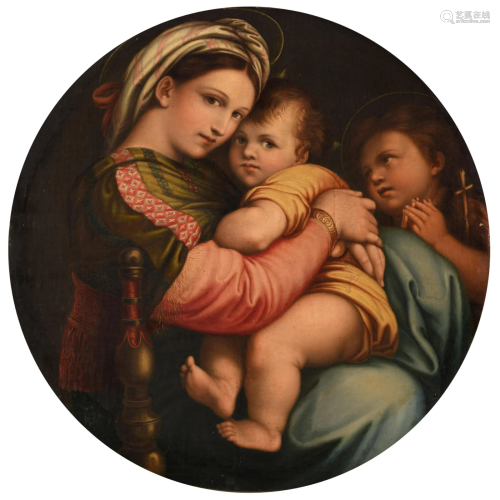 A copy of the 'Madonna della seggiola' by Raphael, 80