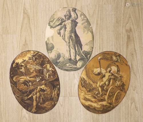 After Hendrick Goltzius (1558-1617) - Three coloured woodblo...