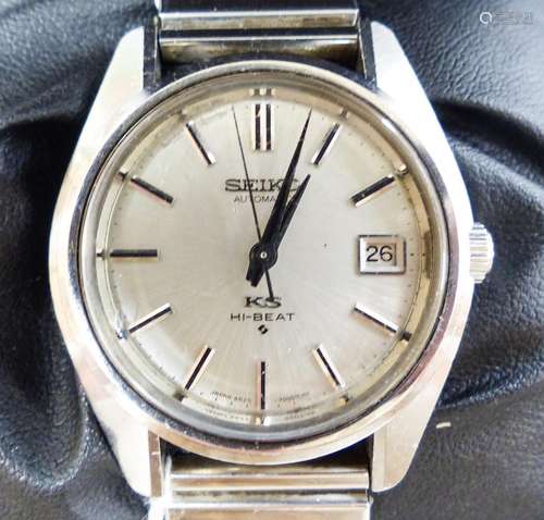 A gentleman's 1970's stainless steel King Seiko Hi-Beat chro...