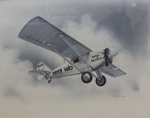 Ken Rush (b. 1931), watercolour en grisaille, The Spirit of ...