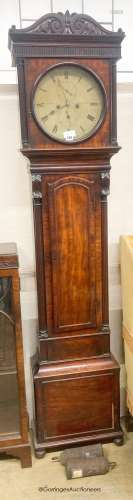 A Regency mahogany longcase clock, the circular dial marked ...