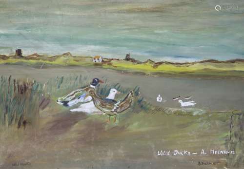 Anton Meenan (Irish, 1959-), oil on board, Wild Ducks, signe...