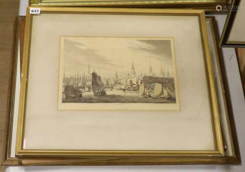 Three continental coloured engravings - ‘’Düsseldorf’’; ‘’Fr...