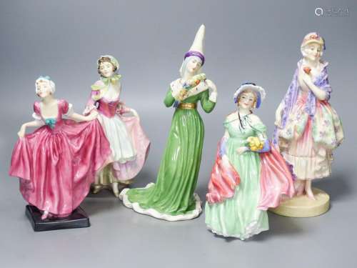 Four Royal Doulton figurines: Phyllis HN1420, Suzette HN1487...
