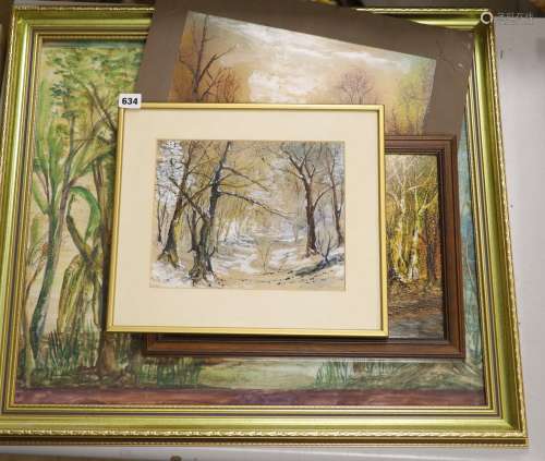George Offord - ‘’Trees’’, and three further watercolours (4...