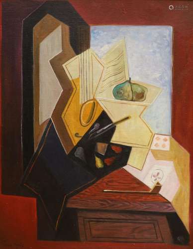 After Juan Gris oil on board, Still life, bears signature, 5...