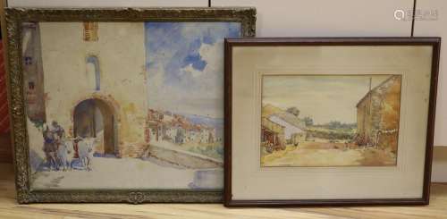 Two watercolours; James Canning, Devon Farm, 24 x 35cm. & a ...