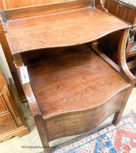 A George III mahogany serpentine commode, width 59cm, depth ...