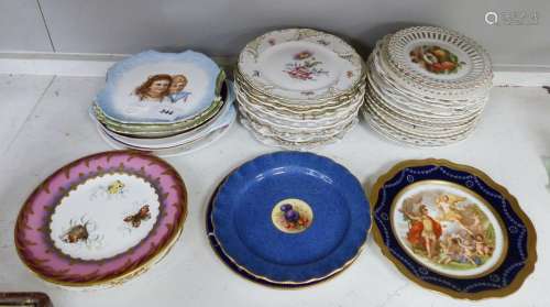 A collection of 19th/20th century Continental porcelain wall...