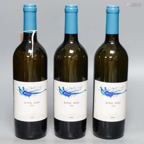 Three bottles of Gaja Rossj-Bass Langhe-Piemonte, 1999