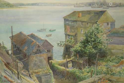 W. Cecil Dunford (1885-1969), watercolour, Boat Building She...