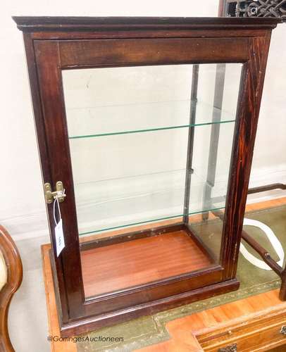 An early 20th century pine and mahogany counter top display ...