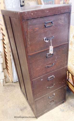 A George VI RAF Taverton pine filing cabinet, width 50cm, de...