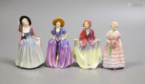 Four M series Royal Doulton figurines: Sweet Rose M27, Bride...