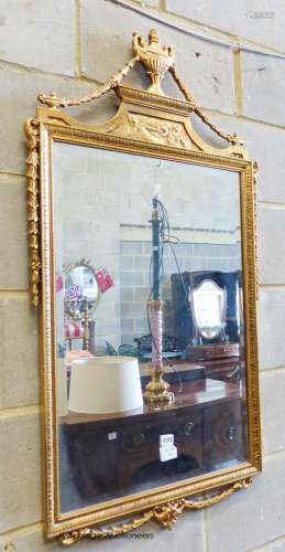 An Adam design rectangular giltwood wall mirror, width 61cm,...