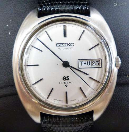 A gentleman's 1970's stainless steel Grand Seiko Hi-Beat chr...