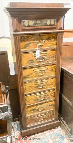 A late 19th / early 20th century oak and simulated walnut sh...