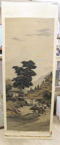 An early 20th century Japanese painted felt and watercolour ...