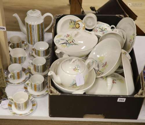 A Grindley earthenware dinner and tea service and a Midwinte...