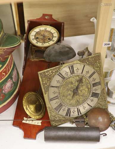 A wall clock and a thirty hour clock movement