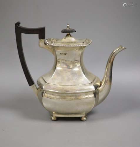 A George V silver coffee pot, by Walker & Hall, Sheffield, 1...
