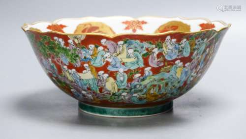 A Japanese Kutani porcelain bowl, Meiji period, 25.5 cm diam...