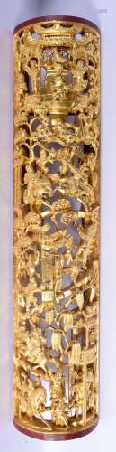 A LARGE 19TH CENTURY CHINESE GILTWOOD CARVED GILTWOOD TEMPLE...