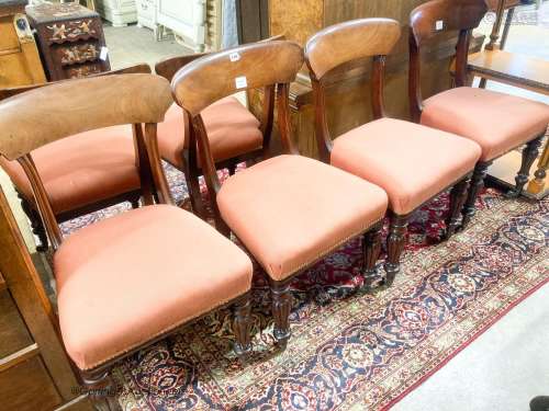 A set of six early Victorian mahogany dining chairs
