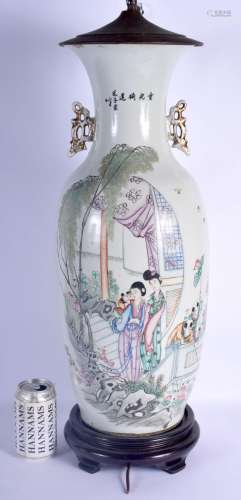 A LARGE EARLY 20TH CENTURY CHINESE FAMILLE ROSE PORCELAIN VA...