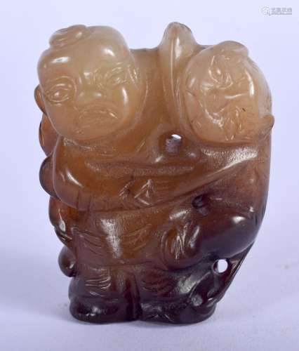 AN EARLY 20TH CENTURY CHINESE CARVED MUTTON JADE FIGURE Late...