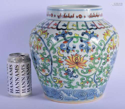 A CHINESE DOUCAI PORCELAIN VASE 20th Century, painted with f...