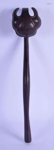 AN EARLY 20TH CENTURY CHINESE CARVED HARDWOOD RUI SCEPTRE La...