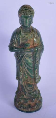 A CHINESE JADE STYLE FIGURE OF A STANDING BUDDHA 20th Centur...