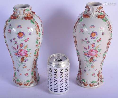 A LARGE PAIR OF 18TH CENTURY CHINESE EXPORT PORCELAIN VASES ...