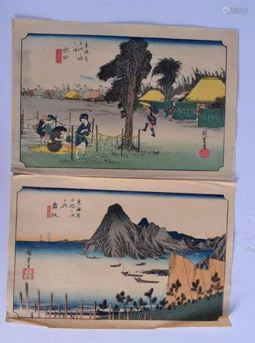 A PAIR OF 19TH CENTURY JAPANESE MEIJI PERIOD WOODBLOCK PRINT...