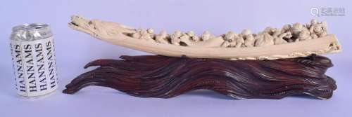 A GOOD 19TH CENTURY JAPANESE MEIJI PERIOD CARVED IVORY OKIMO...