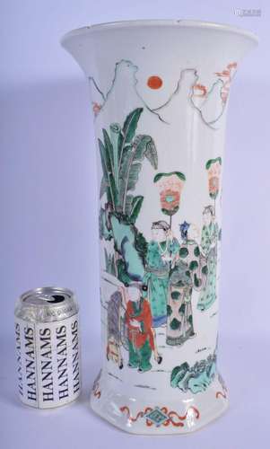 A LARGE 19TH CENTURY CHINESE FAMILLE VERTE PORCELAIN VASE be...