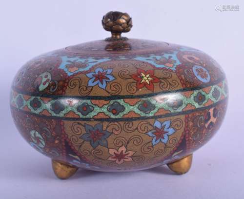 A 19TH CENTURY JAPANESE MEIJI PERIOD CLOISONNE ENAMEL JAR AN...