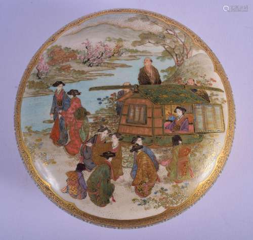 A FINE 19TH CENTURY JAPANESE MEIJI PERIOD SATSUMA BOX AND CO...