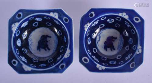 A PAIR OF 19TH CENTURY JAPANESE MEIJI PERIOD BLUE AND WHITE ...