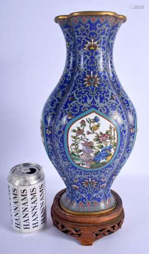 A LARGE EARLY 20TH CENTURY CHINESE CLOISONNE ENAMEL VASE Lat...