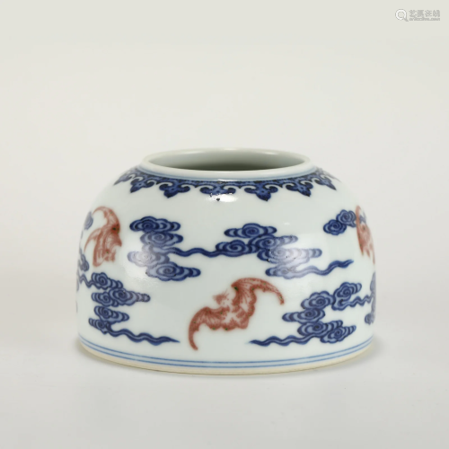 QING QIANLONG BLUE WHITE AND RED GLAZED